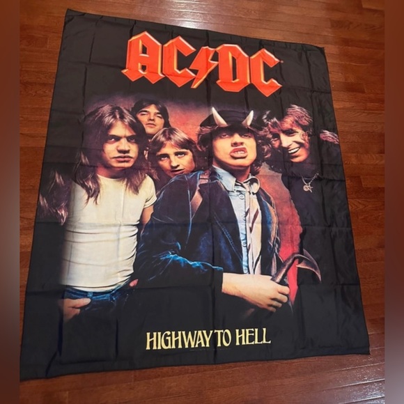 Wall Decor | Acdc Tapestry Picture Banner Huge 45x5 Ft Fabric Poster ...